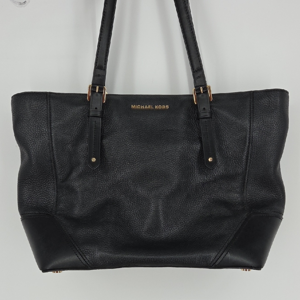 Michael Kors Aria Large Pebbled Leather Tote in Black